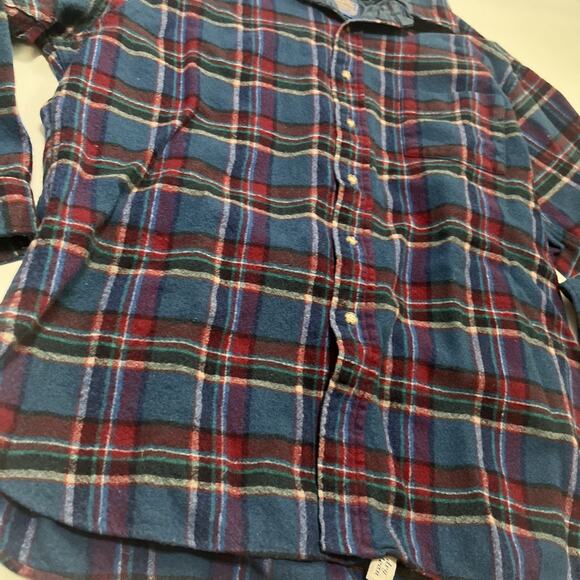 Pendleton Wool Button Up Flannel Shirt XL Blue Maroon Warm - Picture 2 of 7